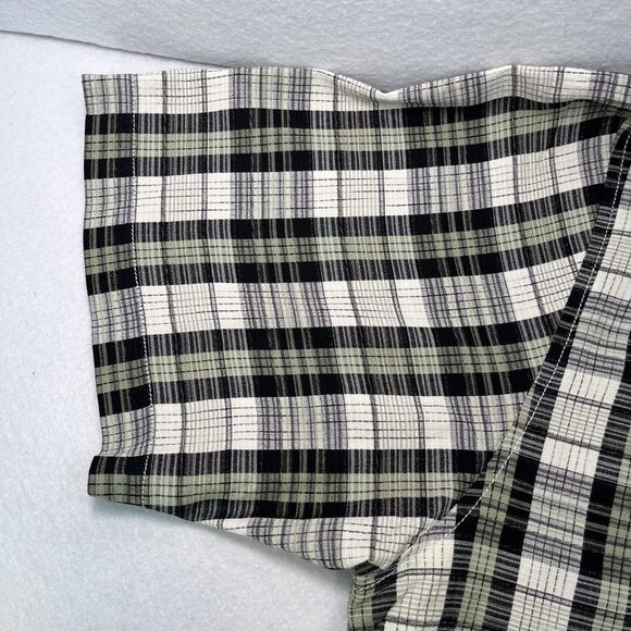 Tommy Bahama short sleeve button up silk green black plaid mens 3XL shirt - Picture 7 of 9